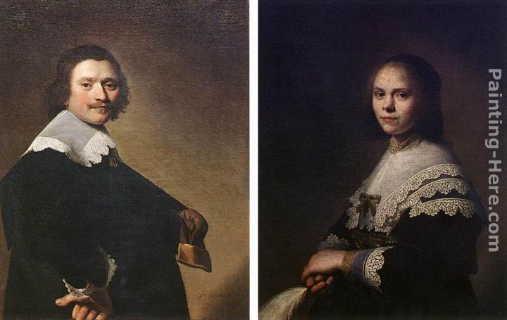 Johannes Cornelisz. Verspronck Portrait of a Man and Portrait of a Woman